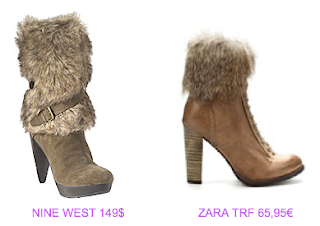Botines estilo yeti 2 Nine West vs Zara TRF